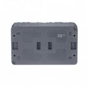 Розетка 2-м ОП AtlasDesign PROFI 16А IP54 заземл. защ. шторки антрацит SE ATN544026