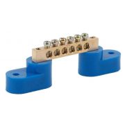 Шина N «ноль» на двух угловых изоляторах ШНИ-6х9-6-У2 NO-222-55 син. (уп.10шт) Эра Б0033435