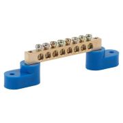 Шина N «ноль» на двух угловых изоляторах ШНИ-8х12-8-У2 NO-222-67 син. (уп.10шт) Эра Б0033446