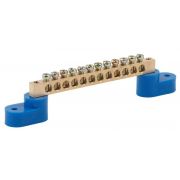 Шина N «ноль» на двух угловых изоляторах ШНИ-6х9-12-У2 NO-222-58 син. (уп.10шт) Эра Б0033438