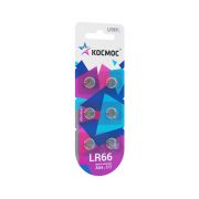 Элемент питания алкалиновый «таблетка» LR66/AG4 для часов (блист.6шт) КОСМОС KOCG4(LR66)6BL