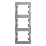 Рамка 3-м Glossa вертикал. алюм. SE GSL000307