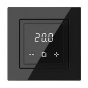 Термостат программируемый по Wi-Fi с сенсорными кнопками и датчиком темпер. пола; расписанием на неделю; совместим с рамками с внутрен. размером 56х56мм Schneider Unica; Exxact и Legrand Valena черн. Extherm ET-44(b)