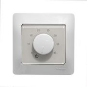 Термостат механический с ручным управлением; датчиком темпер. пола; под рамку Schneider Electric Glossa бел. EXTHERM Th-HF-G-W