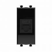 Розетка компьютерная 1мод. Avanti «Черный квадрат» RJ45 кат.6 без шторок модульная механизм DKC 4402691