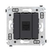 Розетка компьютерная 1-м СП Avanti «Черный матовый» RJ45 кат.5E без шторок механизм DKC 4412663