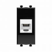 Розетка телефонная 1мод. Avanti «Черный квадрат» RJ12 без шторок модульная механизм DKC 4402611