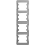 Рамка 4-м Glossa верт. алюм. SchE GSL000308