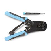 Инструмент HT-200AR обжимной для RJ50 RJ45 RJ12 RJ11 (10P10C; 8P8C типа AMP; 6P6C; 4P4C) профессиональн. с храповым механизмом Hyperline 35548