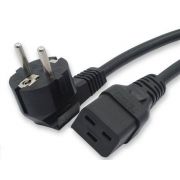Кабель питания PWC-IEC19-SHM-1.8-BK (Schuko+C19) (3х1.5) 16А угловая вилка 1.8м Hyperline 43798