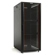 Шкаф напольный TTB-4268-AS 19дюйм 42U 2055х600х800мм перед. стекл. дверь со стальн. перф. боковинами задн. дверь сплошная ручка с замком крыша нового типа черн. (RAL 9004) Hyperline 392682
