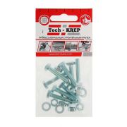 Болт с шестигранной головкой М6х30 DIN 933 класс прочн. 8.8 с гайкой и шайбой оцинк. (пакет) (уп.8шт) Tech-Krep/Zitar 114051