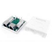 Розетка компьютерная 2-м ОП SB1-2-8P8C-C6-SH-WH RJ45 (8P8C) кат.6 экранир. Dual IDC Hyperline 430237