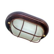 Светильник НПП 03-60-022 «Самарканд» 1402 IP65 овал малый матов./корпус с решеткой дерево венге (инд. упак.) Элетех 1005500983
