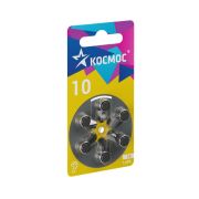 Элемент питания воздушно-цинковая для слуховых аппаратов ZA10 (10 PR70 DA230 V10) 1.45В (уп.6шт) КОСМОС KOCZA-10BL6