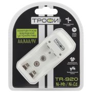 Устройство зарядное TR-920 (2хAA/2хAAA/1х9В«Крона») компактное Трофи C0031275