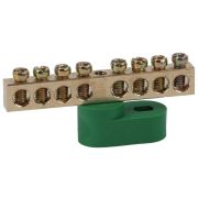 Шина PE «земля» на одном угловом изоляторе ШНИ-6х9-8-У1 зел. NO-222-103-1 ЭРА Б0044152