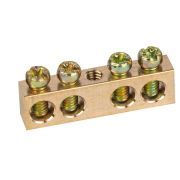 Шина NO-122-12 PEN «земля-ноль» 6х9мм 4/1 с креплениями по центру латунь ЭРА Б0047226