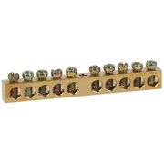 Шина NO-122-15 PEN «земля-ноль» 6х9мм 10/1 с креплениями по центру латунь ЭРА Б0047229