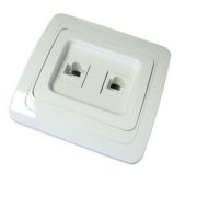 Розетка компьютерная + телефонная 2-м СП Валери сл. кость UNIVersal Б-В0135