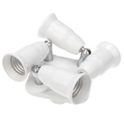 Разветвитель цокольный E27-4хE27 поворот. цоколь бел. Rexant 11-8864