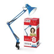 Светильник настольный СНС 13ТС 60Вт E27 230В под лампу на струбцине син. (кор.) IN HOME 4690612035932