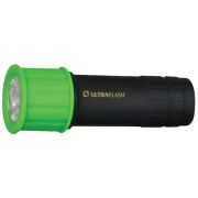 Фонарь LED15001-C 3хLR03 светофор зел. с черн. 9LED (блист.) Ultraflash 10481