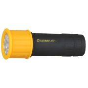 Фонарь LED15001-B 3хLR03 светофор желт. с черн. 9LED (блист.) Ultraflash 10480