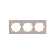 Рамка 3-м Rain горизонт. с боковой вставкой крем. LEZARD 703-0303-148