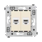 Розетка компьютерная 2-м СП Avanti «Ванильная дымка» RJ45 кат.5E без шторок механизм DKC 4405664