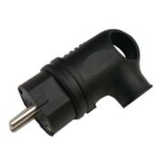 Вилка угловая с заземлением каучук 16А IP44 черн. 9220 IN HOME 4690612010229