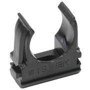 Держатель для труб (клипса) CF16 с защелкой черн. ELASTA (уп.10шт) IEK CTA10D-CF16-K02-010