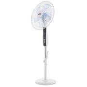 Вентилятор напольный 60Вт 5 лопастей подставка круглая д/у управление бел./син. DUX 60-0213