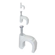 Скоба крепежная круглая с гвоздем d12мм пластик. (уп.100шт) IEK USK11-12-100