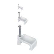 Скоба крепежная плоская с гвоздем d14мм пластик. (уп.100шт) IEK USK21-14-100