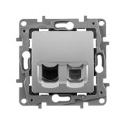 Розетка компьютерная + телефонная 2-м СП Etika RJ45 + RJ11 кат.5E UTP механизм алюм. IEK 672452