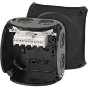 Коробка распределительная ОП 104х104х70мм IP66/67 с клемм. KF 0402 B черн. HENSEL 62000048
