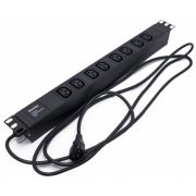 Блок розеток для 19дюйм шкафов горизонт. 8 розеток IEC320 C13 кабель питания 2.5м (3х1.0мм2) с вилкой IEC320 C14 10А 250В 482.6х44.4х44.4мм (ДхШхВ) сталь SHE19-8IEC-2.5IEC черн. Hyperline 397033