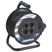 Удлинитель на катушке 4х20м 10А IP20 УК20 2P+PE 3х1 термозащита GENERICA WKP10-10-04-20-G