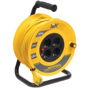 Удлинитель на катушке 4х30м с заземл. 16А IP20 Industrial УК30 3х1.5 термозащита IEK WKP15-16-04-30