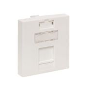 Вставка розеточная 45х45мм формат Mosaic на 1 модуль Keystone защ. шторки с маркером бел. TERACOM PRO EKF TRP-INS-MOS-2M1P-WH