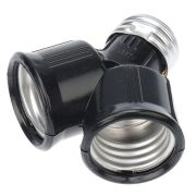 Разветвитель цокольный E27-2хE27 черн. Rexant 11-8860