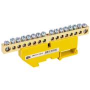 Шина PE «земля» на DIN-изол. ШНИ 8х12-16-Д-Ж IEK YNN10-812-16D-K05