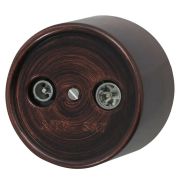 Розетка телевизионная оконечная TV/R/SAT 1-м ОП Лизетта 10А IP20 ретро ABS-пластик медн. век Bironi B1-305-16