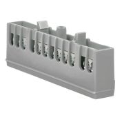 Шина L «фаза» 6х9 12 отверстий серый изолированный корпус на DIN-рейку латунь PROxima EKF sn0-63-12-is