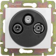 Розетка телевизионная TV/FM/SAT СП Valena 1.5дБ 2400МГц с топологией «звезда» механизм бел. Leg 774435