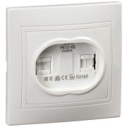 Розетка компьютерная 2-м СП Кварта РК12-КБ бел. IEK KV-K20-K01