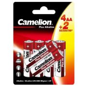 Элемент питания алкалиновый AA/LR6 1.5В Plus Alkaline 4+2LR6-BP 4+2 бесплатно промо (уп.6шт) Camelion 15308