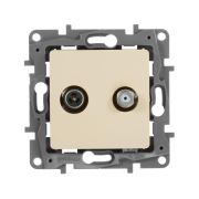 Розетка телевизионная TV/SAT СП Etika двухкабельная механизм сл. кость IEK 672357