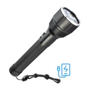 Фонарь аккумуляторный ручной 20Вт LED съемные Li-ion 26650 4000мА.чx2шт=8000мА.ч Power-bank корпус анодир. алюм. индикатор уровня заряда USB-шнур type C ремешок ручной КОСМОС KOC131Lit